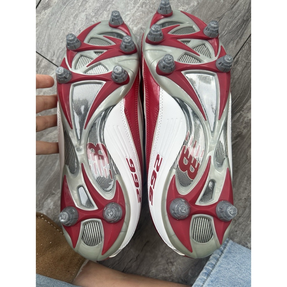 New Balance 992 MF992LR Baseball Cleats Men's 12.5 D White Red NOS New Box - Picture 8 of 11